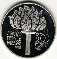 1986 "Téli olimpia III Calgary" 500Ft ezüst, díszdobozban T:PP