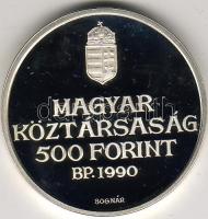 1990 "Kölcsey Ferenc" 500Ft ezüst, díszdobozban T:PP Csak 500db RR!!