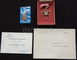 1975. MTV Bronz törzsgárda jelvény, igazolvánnyal T:1 + Szocialista "Kiváló dolgozó" kitün...