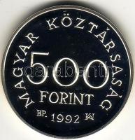 1992 "Károly Róbert..." 500Ft ezüst, díszdobozban T:PP