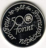 1988 "Világ vadvédelmi alap I" 500Ft ezüst, díszdobozban T:PP