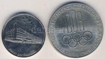 NDK 1973. "Friedrich Ludwig" + DN. "Berlini Közt. Palota" emlékérmék T:2+