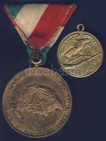 1937. Turul Szövetség medál + DN. Budapesti Középiskolai Athletikai Club irredenta versenydíjérme T:2