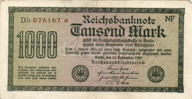 Német Birodalom / Weimari Köztársaság 1922. 1000M (4x) "Vielecke" vízjellel, a "Reich...