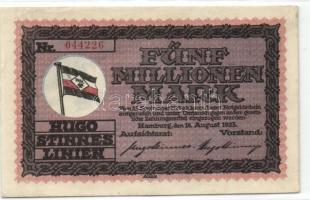 Német Birodalom/Weimari Köztársaság/Hamburg/Hugo Stinnes Linien 1923.8.18. 5000.000M piros sorszámma...