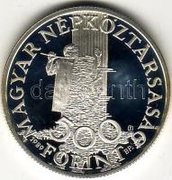 1989 "Védd a gyermekeket" 500Ft ezüst, díszdobozban T:PP