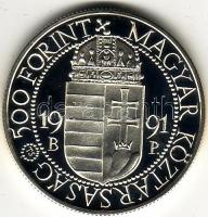 1991 "Joannes Paulus II" 500Ft ezüst, díszdobozban T:PP