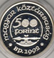 1992 "Szent László" 500Ft ezüst, díszdobozban T:PP