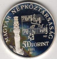 1981 "Bartók..." 500Ft ezüst, díszdobozban T:PP