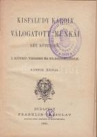 3 db azonos EMKE félbőr kötésű könyvecske: Ksiafaludy válogatott munkái I.-II. Franklin 1882 + Kovác...