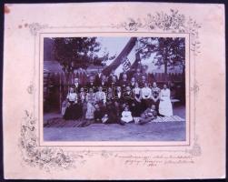 1902 Gödemesterháza a Maros-Torda vármegyei általános tanítótestület görgényi fiókjának tablój aszecessziós paszpartuban  / Photo of the teachers collegium 37x29 cm