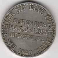 D.Reich/ Preussen 1840 Friedr.Wilh. "Segen des Mansfelder Bergbaues" Thaler ezüst/ Silber ...