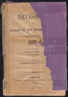 1891 Vajda Ferenc: Névkönyv az erdélyi ev. ref egyház számára, Kolozsvár Közművelődés 138p. a borítók romos állapotban