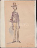 Wildner jelzéssel: akvarell-papír, + egy azonosítatlan jelzésű portré