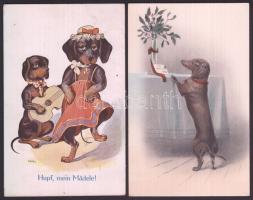 Kutyák 9 db régi képeslap / Dogs 9 old postcards