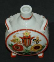 Bakonyszentkirály Zsolnay porcelán kulacs 13 cm