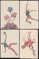 33 db képeslap bélyegekből kivágott ábrával / 33 postcards made of stamps