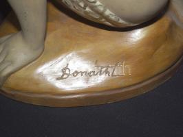 Donáth jelzéssel. Tahiti nő kerámia szobor / Ceramic statue 32 cm (apró sérülés a füle melletti virá...