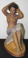 Donáth jelzéssel. Tahiti nő kerámia szobor / Ceramic statue 32 cm
