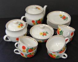 6 személyes szovjet porcelán kávéskészlet (hiányos) / set of Russian chinaware coffe set