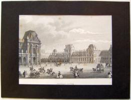1850 Vues de Paris Daguerrotype: Daguerrotipiáról készített acélmetszet paszpartuban 25x32 cm