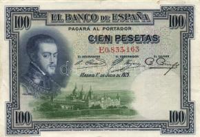 Spanyolország 1925. 100P (2x) + 1000P + 1927. 500P + 1928. 50P T:II,III