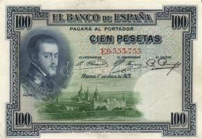 Spanyolország 1925. 100P (2x) + 1000P + 1927. 500P + 1928. 50P T:II,III