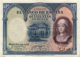 Spanyolország 1925. 100P (2x) + 1000P + 1927. 500P + 1928. 50P T:II,III