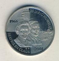 Hollandia 2001. "Beatrix és Claus 35. házassági évfordulója" emlékérem T:PP