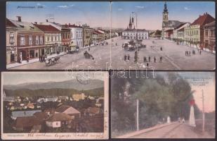 40 db vegyes, régi magyar (Történelmi Mo.) városképes lap jobbakkal, közte egy Máramarossziget panor...