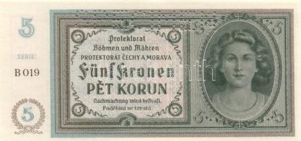 Német 3. Birodalom/Cseh-Morva Protektorátus 1940. 5K "SPECIMEN" perforációval T:I