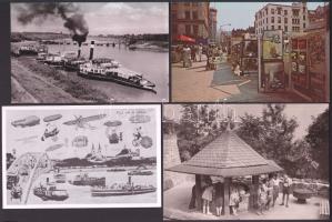 94 db vegyes modern képeslap sok európai városképpel, balatoni lapokkal, szép reprintekkel, nagyrészt használatlan lapok / 94 mixed postcards
