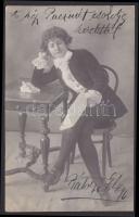 cca 1900 Rátonyi Elza színásznő dedikált fotólap