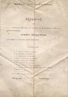 1898 Meghívó a barcsi izr. hitközség közgyűlésére; Weiss L. és F. nyomdája; / Einladung für die Generalversammlung der Barcser jüd. Glaubgemeinschaft