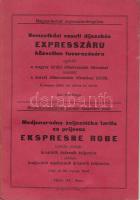 1942 Nemzetközi vasúti díjszabás expresszáru fuvarozására a magyar és horvát vasúton, kétnyelvű nyomtatvány / Internationaler Eisenbahntarif für Expresswaren über die ung. u. croatien Linien, in beiden Sprachen