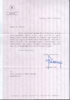 1994 Habsburg Ottó saját kezű aláírása levélen / Signature of Otto Habsburg