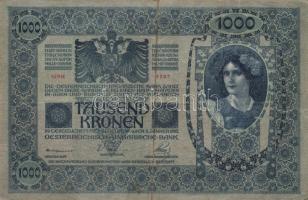 1902. 1000K "Újvidék város alispán 1919. Jan.19. Felülbélyegzés" városi felülbélyegzéssel ...