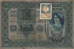 1902. 1000K "Újvidék város alispán 1919. Jan.19. Felülbélyegzés" városi felülbélyegzéssel ...