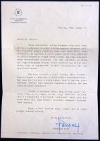 1994 Habsburg Ottó saját kezű aláírása levélen / Signature of Otto Habsburg