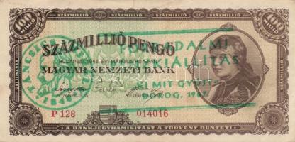 1946. 10.000.000P "Forradalmaink pénzei kiállítás a Szigetvári várban 1964..." felülbélyeg...