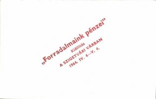 1946. 10.000.000P "Forradalmaink pénzei kiállítás a Szigetvári várban 1964..." felülbélyeg...