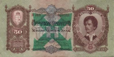 1930. 100P + 1932. 50P + 1936. 10P + 1945. 20P mindegyik zöld nyilaskeresztes felülbélyegzéssel T:II...