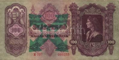 1930. 100P + 1932. 50P + 1936. 10P + 1945. 20P mindegyik zöld nyilaskeresztes felülbélyegzéssel T:II...