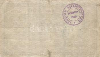 1918. 200K "A 2095" hullámos hátlappal és a hátlapon lila "Magyar 
Állampénztár Debr...