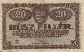 1914. 50K "Citta di Fiume" felülbélyegzéssel + 1919.augusztus 9. 20K + 1920. 20f, 50f (2x), 1K (2x), 10K (4x) három sorszámkövető, a negyedik nagyon közeli sorszámmal T:III,IV