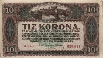 1914. 50K "Citta di Fiume" felülbélyegzéssel + 1919.augusztus 9. 20K + 1920. 20f, 50f (2x)...