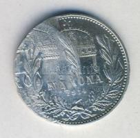 1914. 1K Ag elő- és hátoldali duplaveret T:2