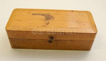 11 darabos régi réz súlykészlet fa dobozban 1 g-20 dkg