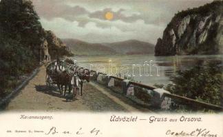 Orsova Kazan pass at night