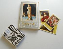 Kínai művészkártyák és egy bontatlan csomag francia kártya pakli
